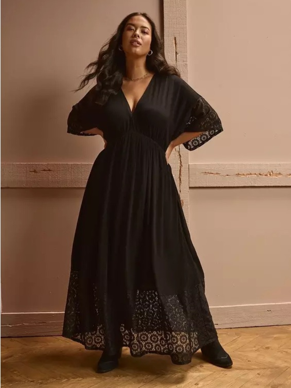 Festi Crochet Trim Maxi Dress